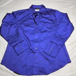 BAW Women's royal purple long-sleeve button-down dress shirt Sizes Large And 4XL